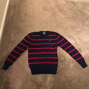 Ralph Lauren Sweater (Striped Blue/Red) - Size S